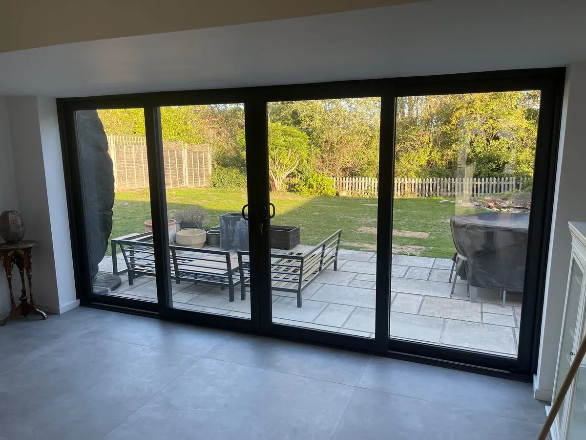 SafeSeal Modern Black Aluminium Sliding Patio Doors